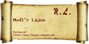 Moór Lajos névjegykártya