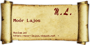 Moór Lajos névjegykártya